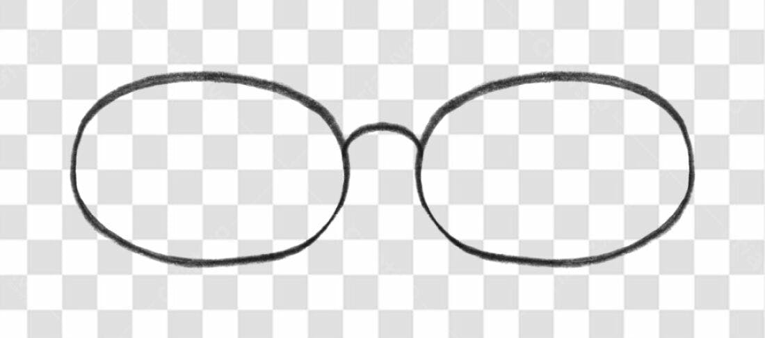 Logo minimalista óculos PNG com fundo transparente