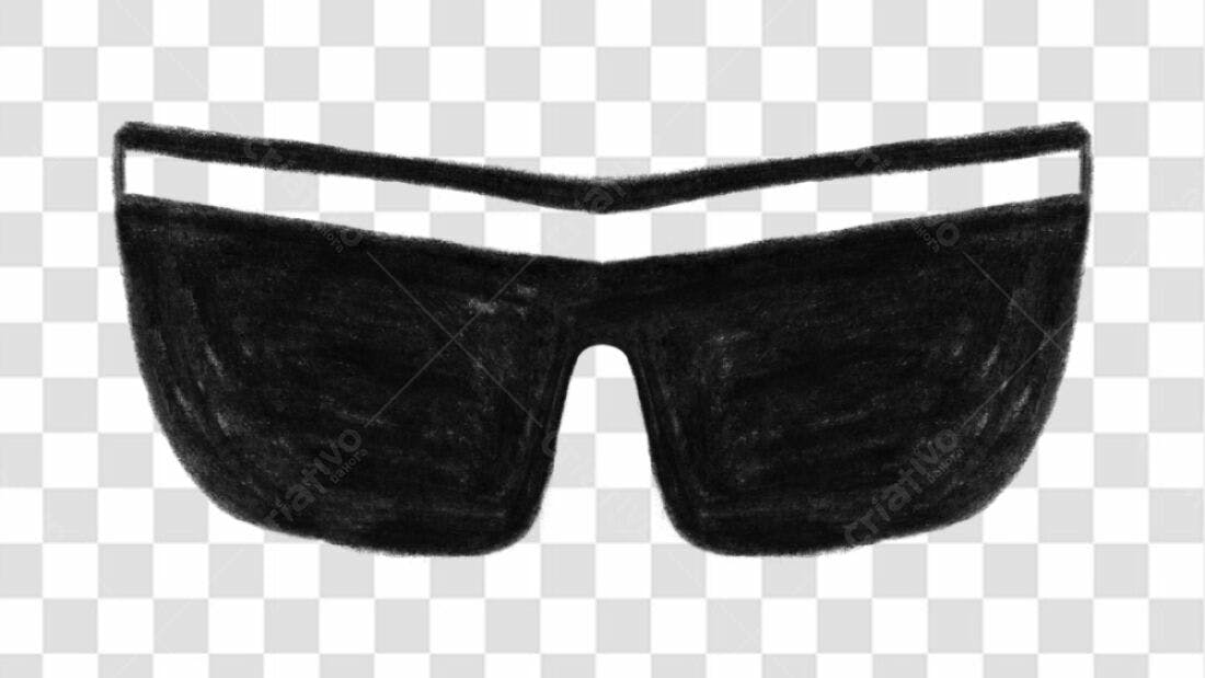 PNG óculos escuros estilo lápis preto fundo transparente