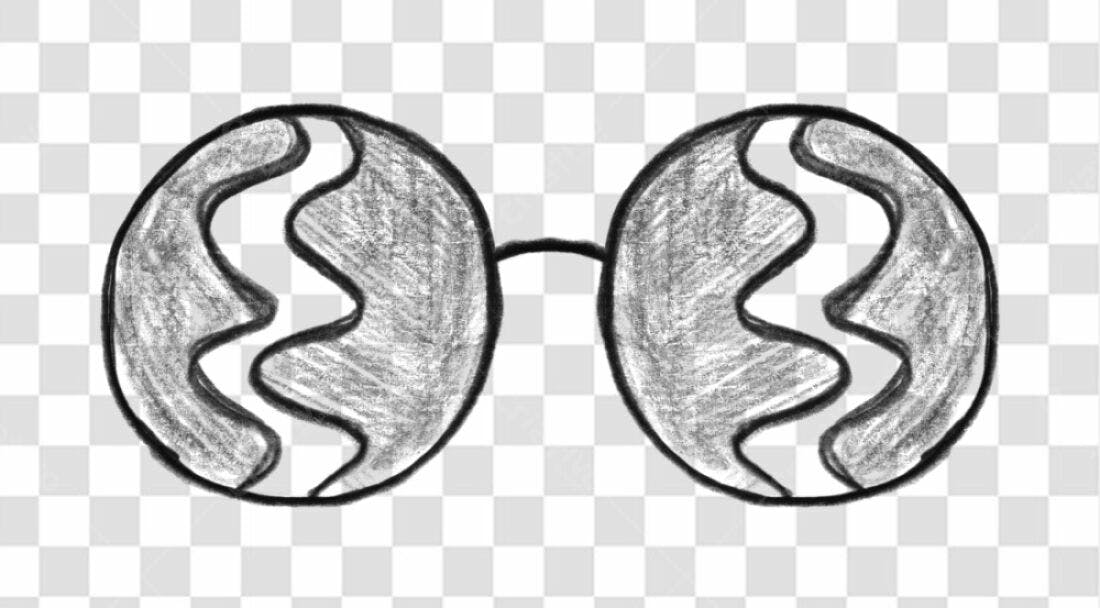 Ilustração Óculos estilo lápis PNG com fundo transparente
