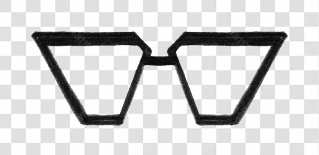 Logo minimalista óculos PNG com fundo transparente