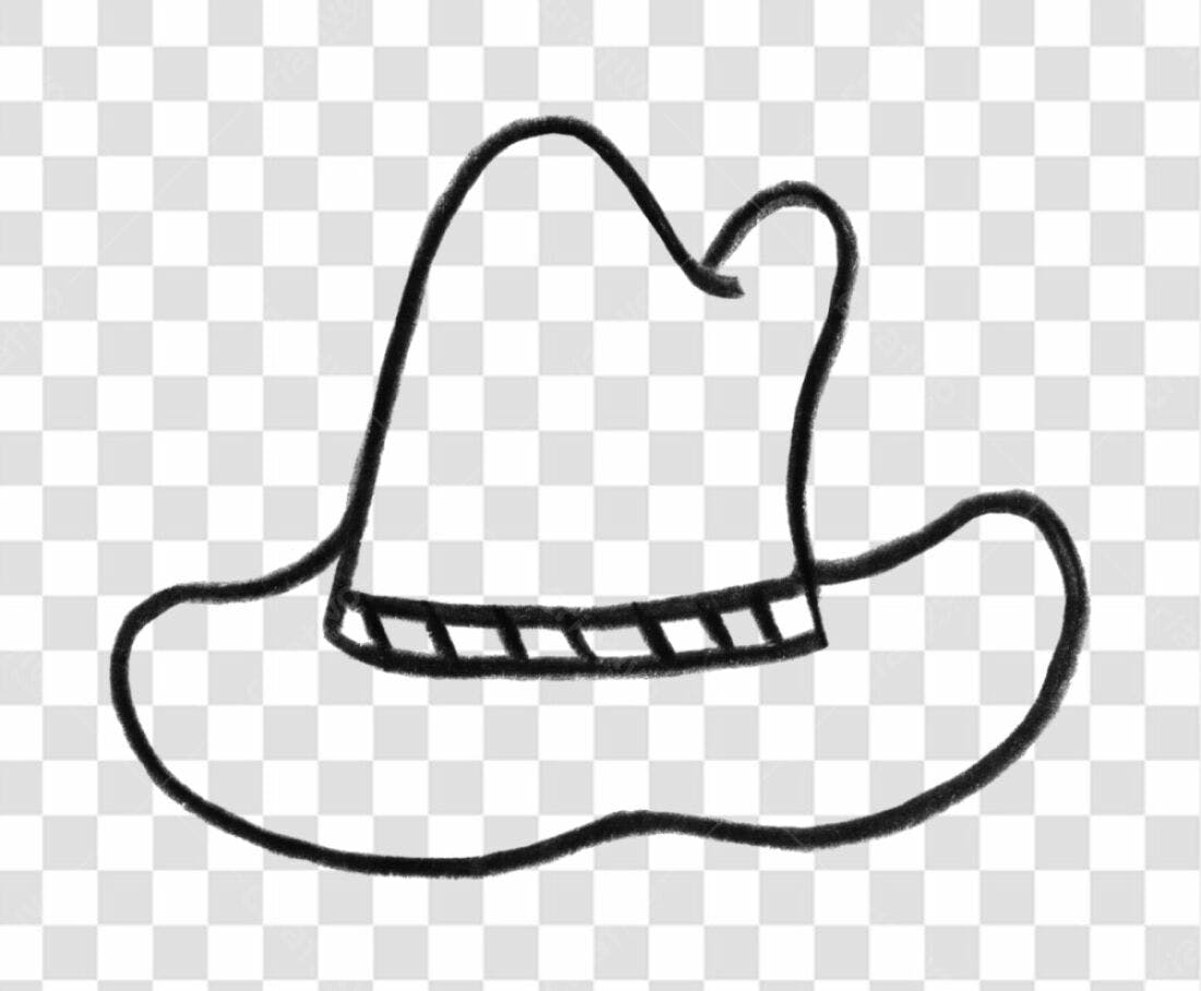 Logo PNG com fundo transparente chapéu estilo country