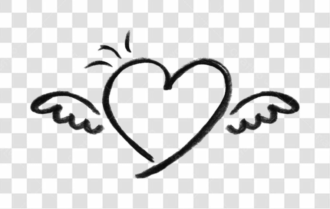 PNG Ilustração Coração com Asas Dia dos Namorados com fundo transparente