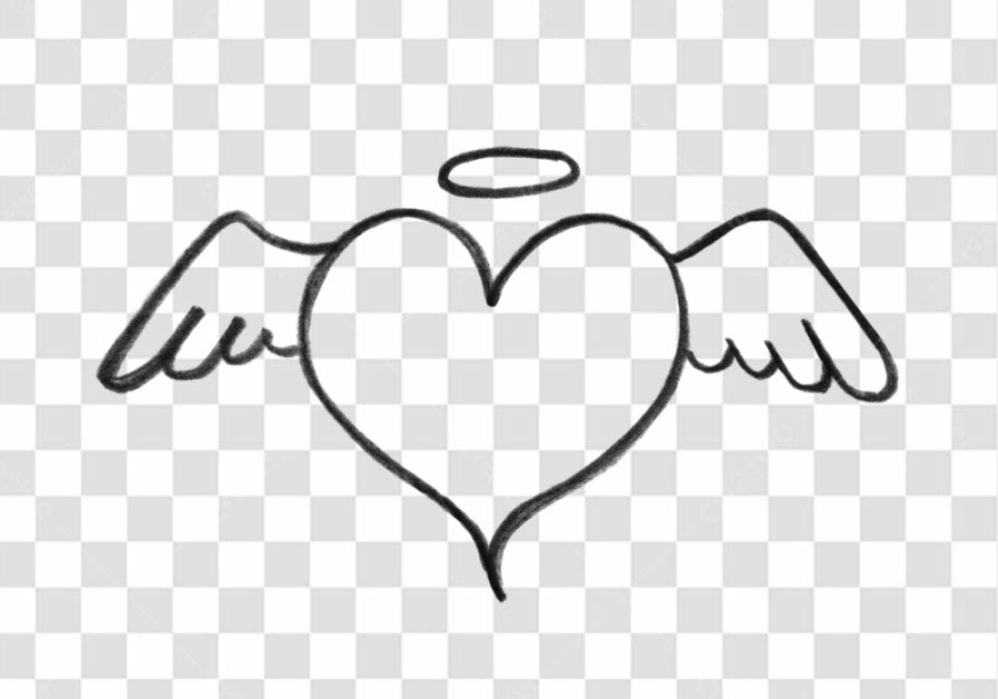 Logo Amor com Asas PNG com fundo transparente