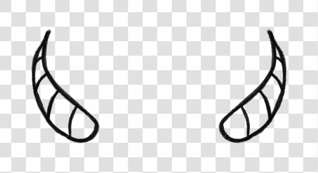 Elemento gráfico chifres PNG com fundo transparente
