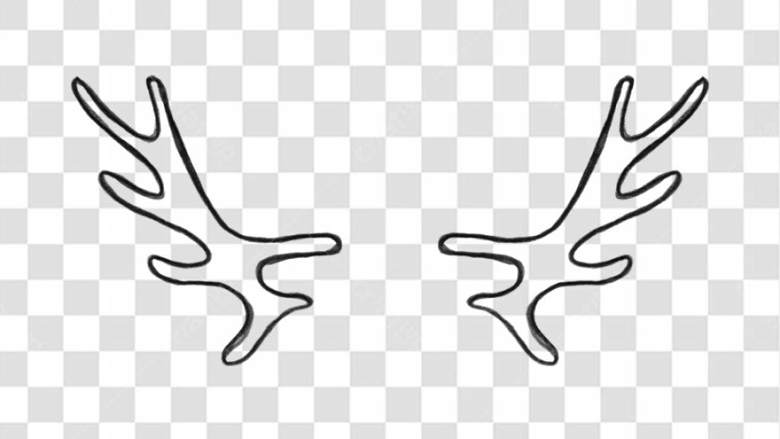 PNG Elemento de Design Chifres de veado fundo transparente