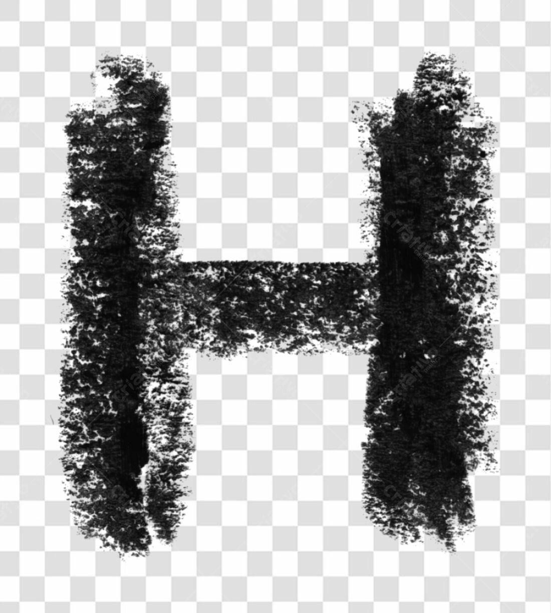 Letra H PNG com fundo transparente estilo giz
