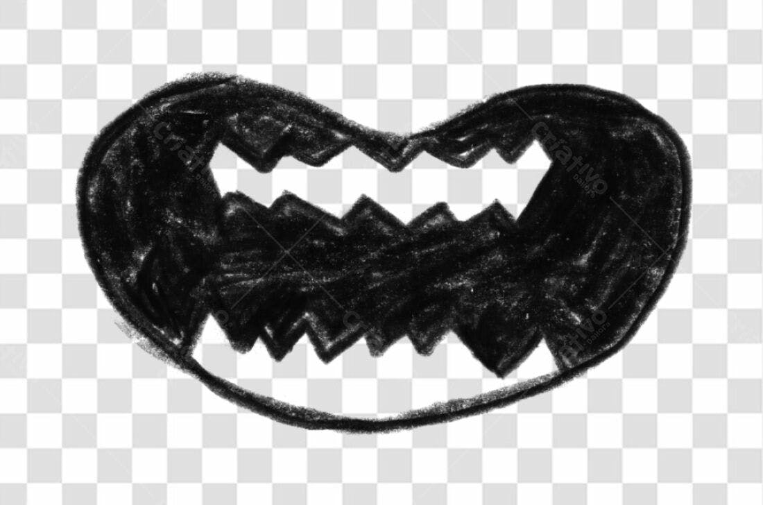 Elemento PNG para Halloween Boca Monstruo com fundo transparente