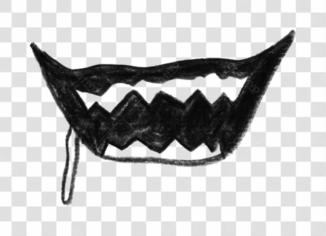 Elemento PNG Boca Monstro Halloween com fundo transparente