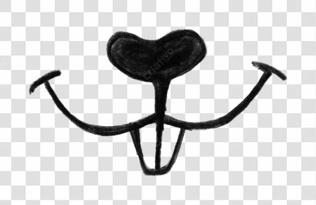 Elemento PNG focinho de animal preto com fundo transparente