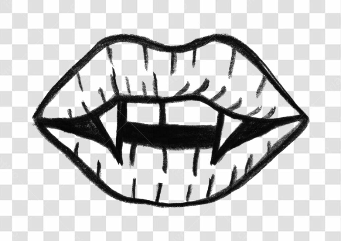 PNG Boca de Vampiro para Halloween com fundo transparente