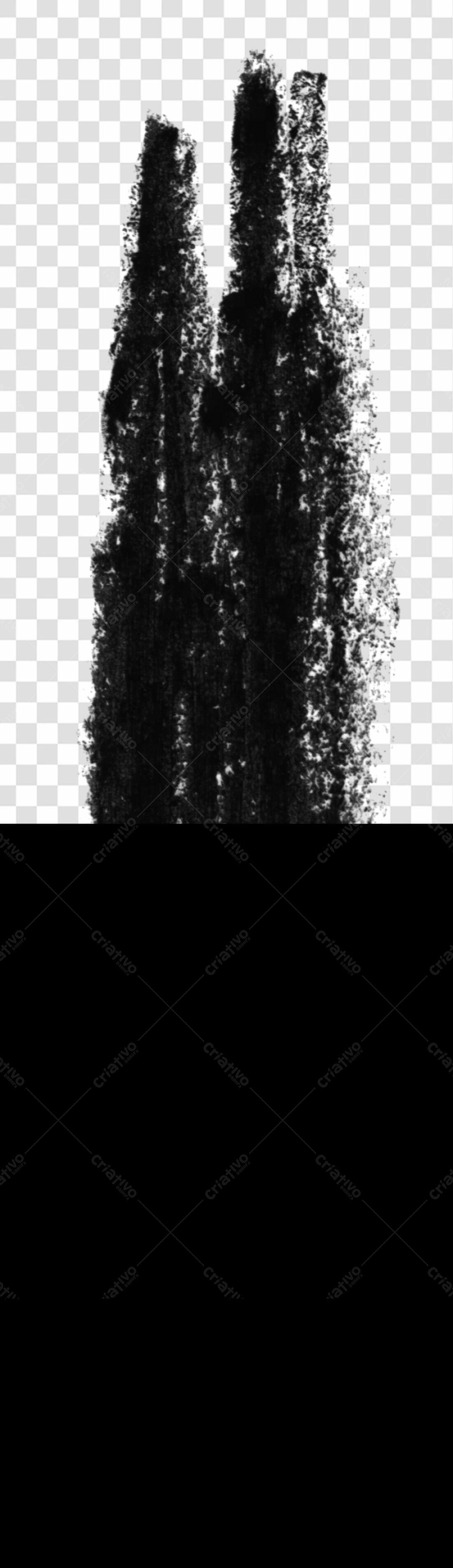 PNG Textura Abstrata em Preto com Fundo Transparente