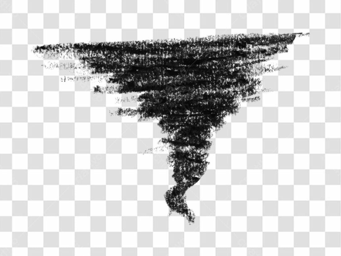 Elemento gráfico PNG com fundo transparente Tornado Preto