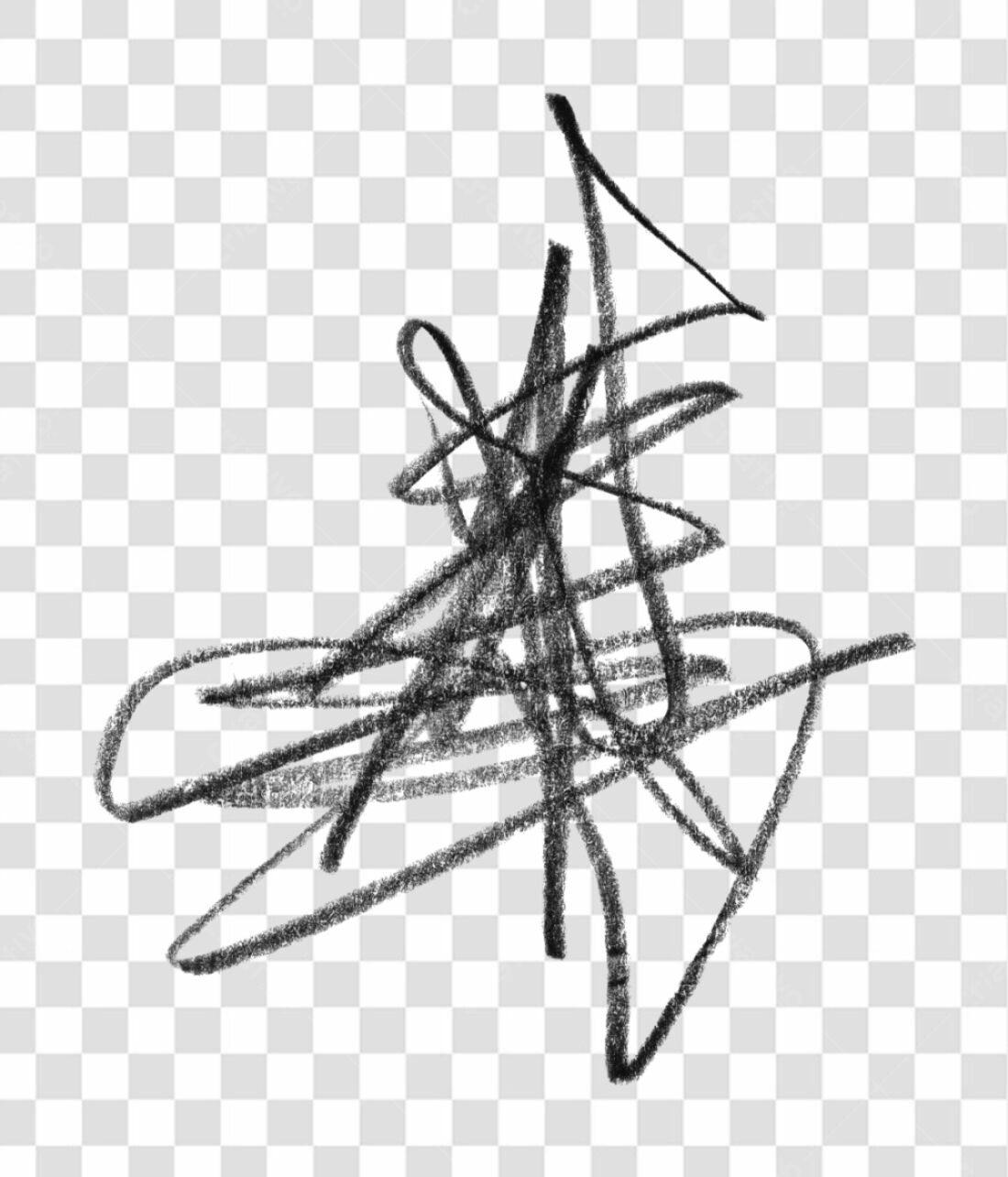 PNG Elemento gráfico abstrato em preto e branco com fundo transparente