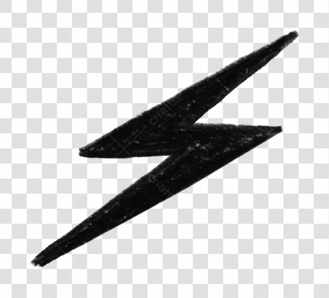 Logo PNG com fundo transparente Raio Preto