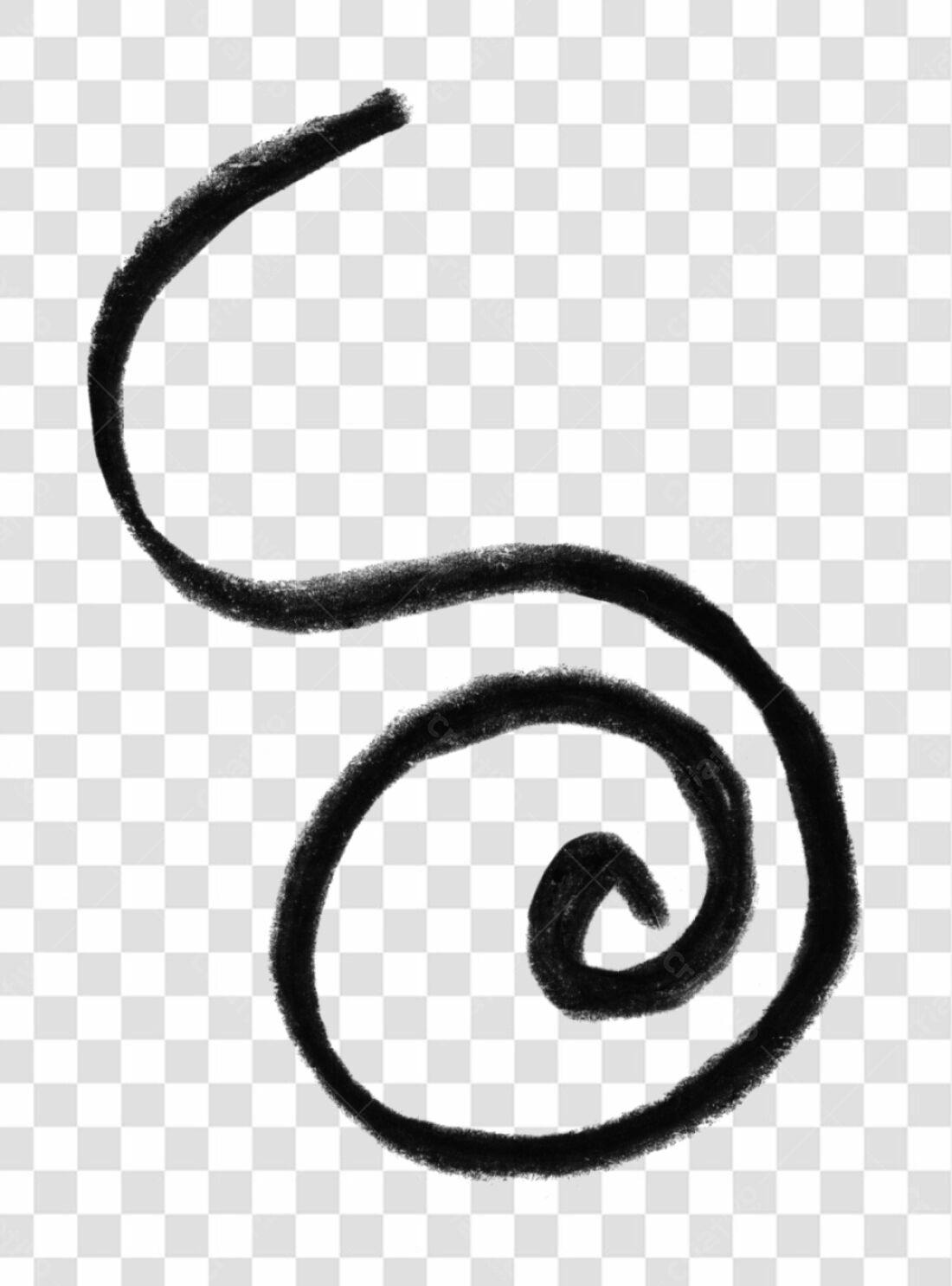 Elemento decorativo espiral PNG com fundo transparente