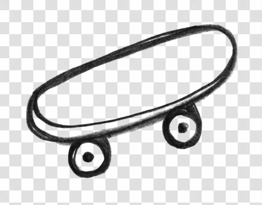 Logo PNG Skate Esboço com fundo transparente
