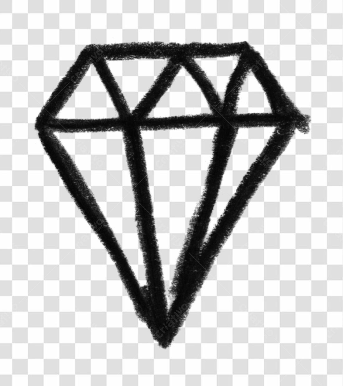 Logo Diamante Preto PNG com fundo transparente