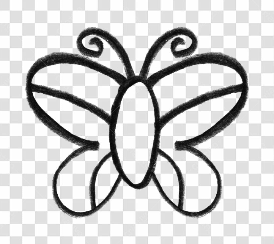 Logo infantil Borboleta PNG com fundo transparente