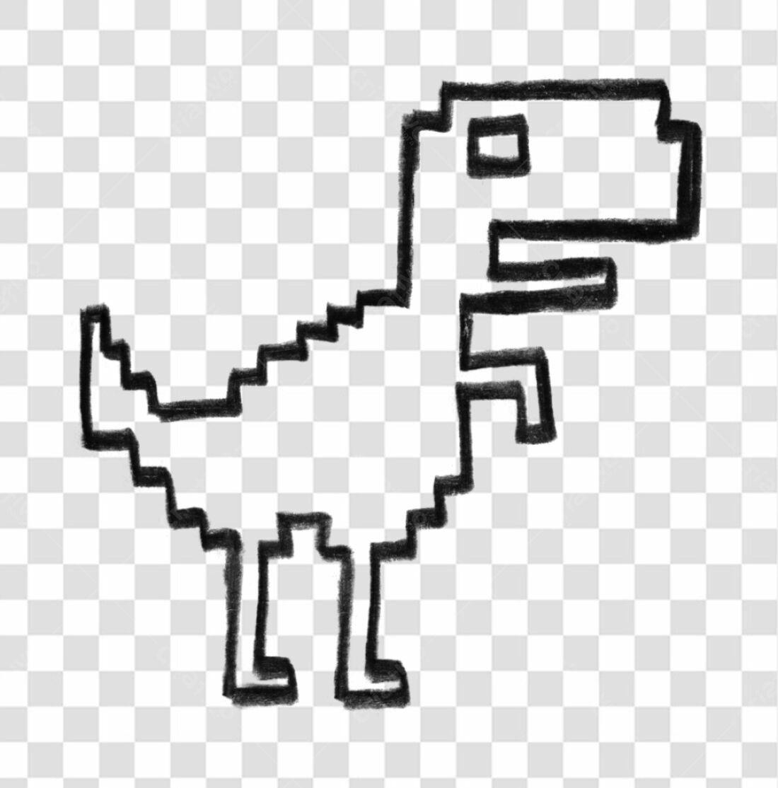 Logo Dino Pixel Art PNG com fundo transparente