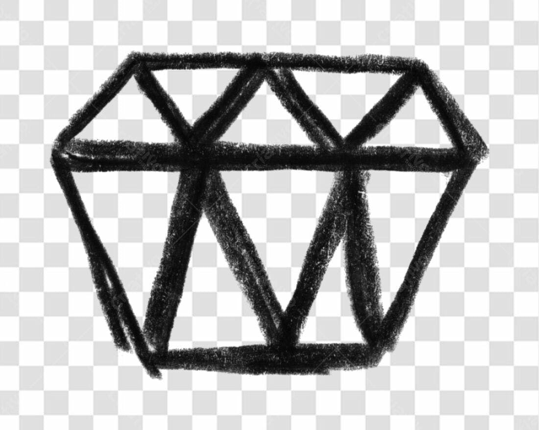 Logo Diamante Preto PNG com fundo transparente