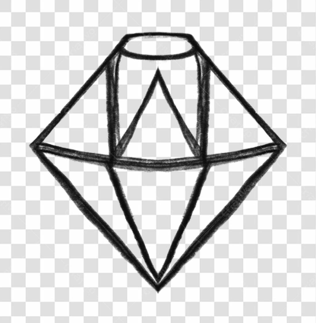 Logo Diamante Preto PNG com fundo transparente