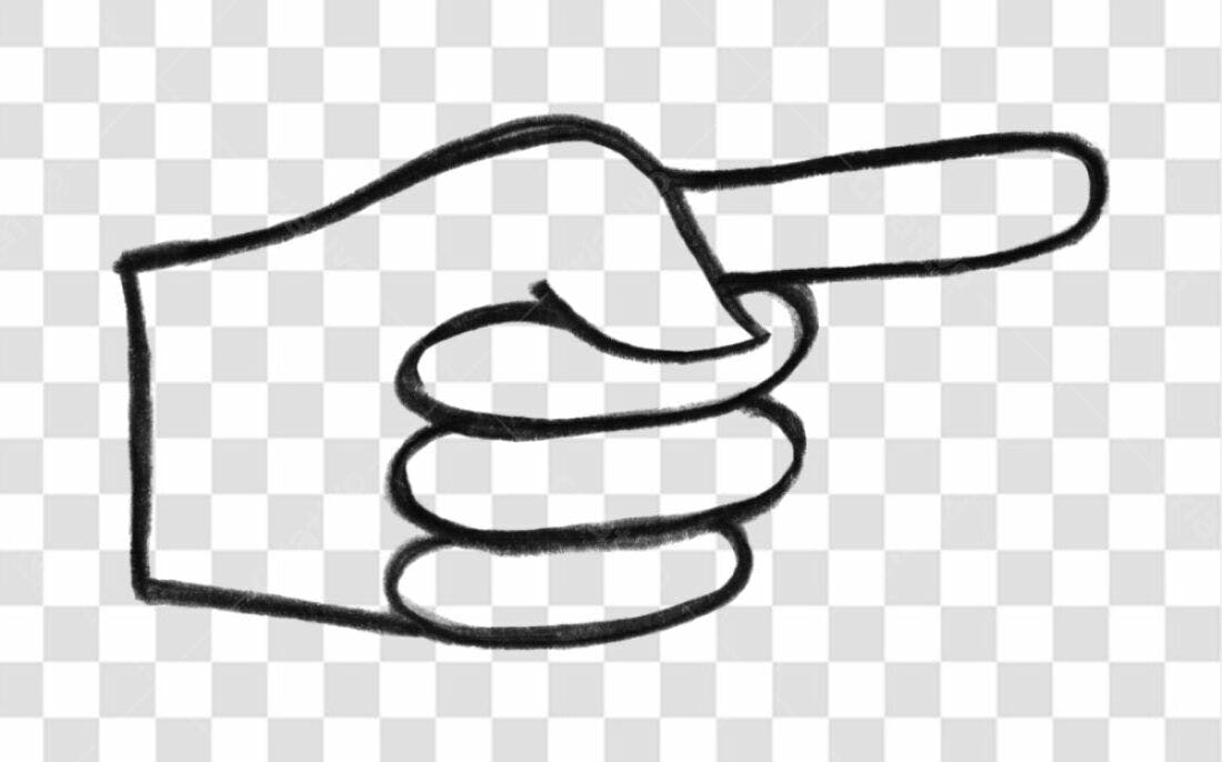 Ícone mão apontando PNG com fundo transparente