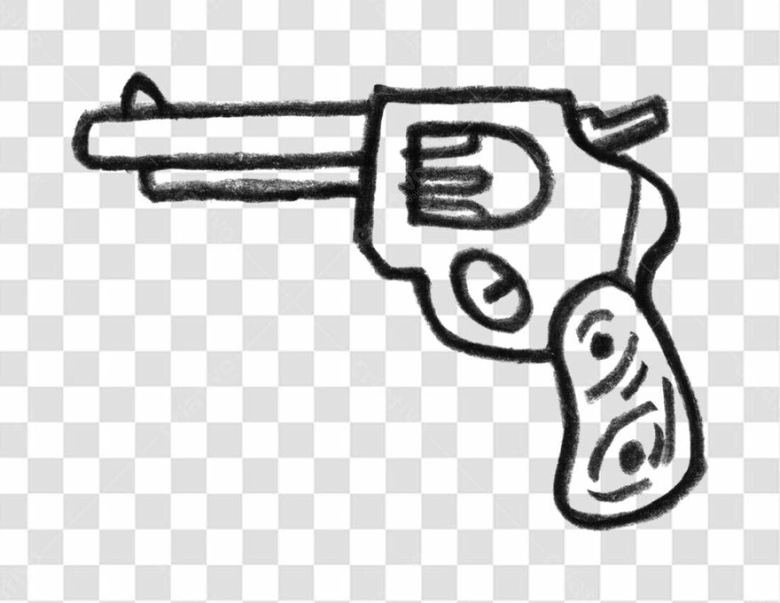 Ilustração Revólver Desenho PNG com fundo transparente