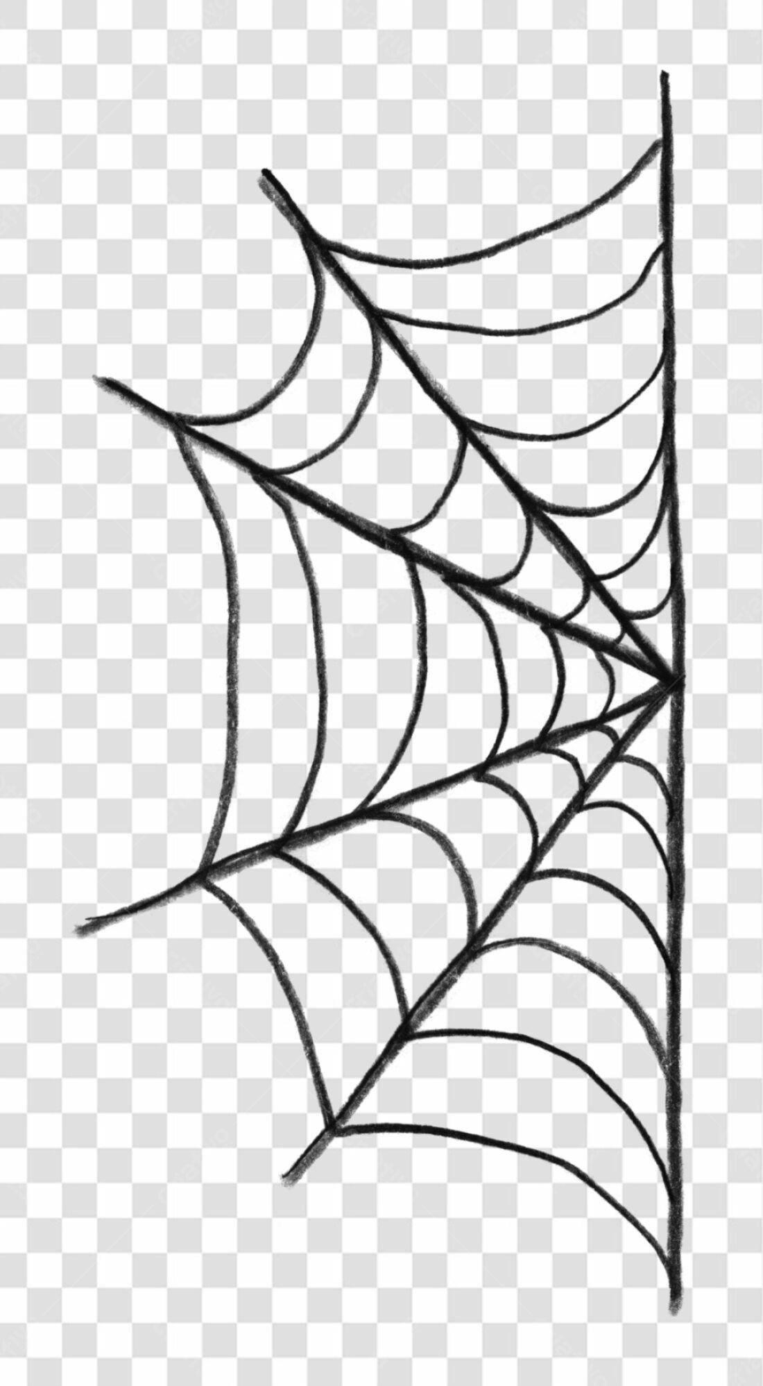 Banner Halloween Teia de Aranha PNG com fundo transparente