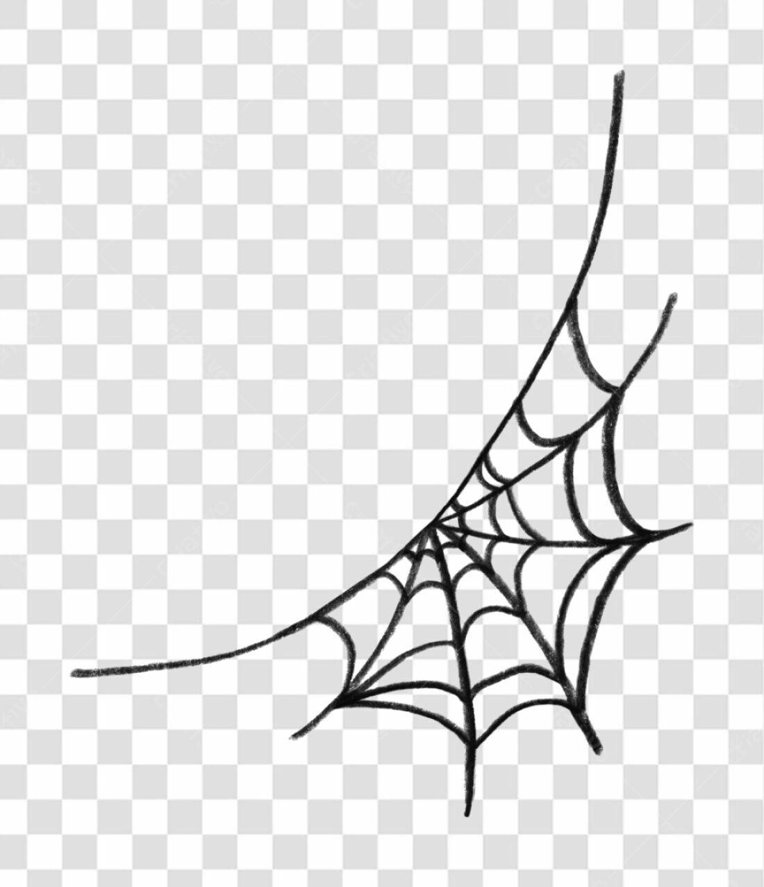 Banner Halloween Teia de Aranha PNG com fundo transparente