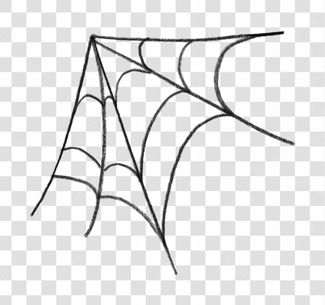 Elemento PNG de teia de aranha para Halloween com fundo transparente