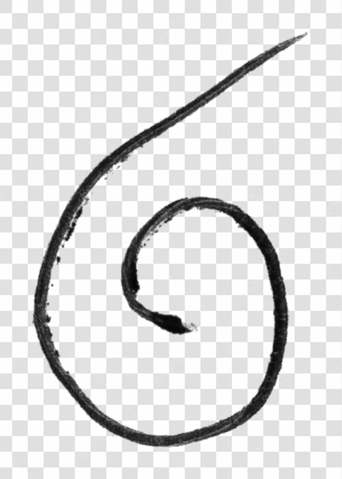 Elemento decorativo espiral PNG com fundo transparente