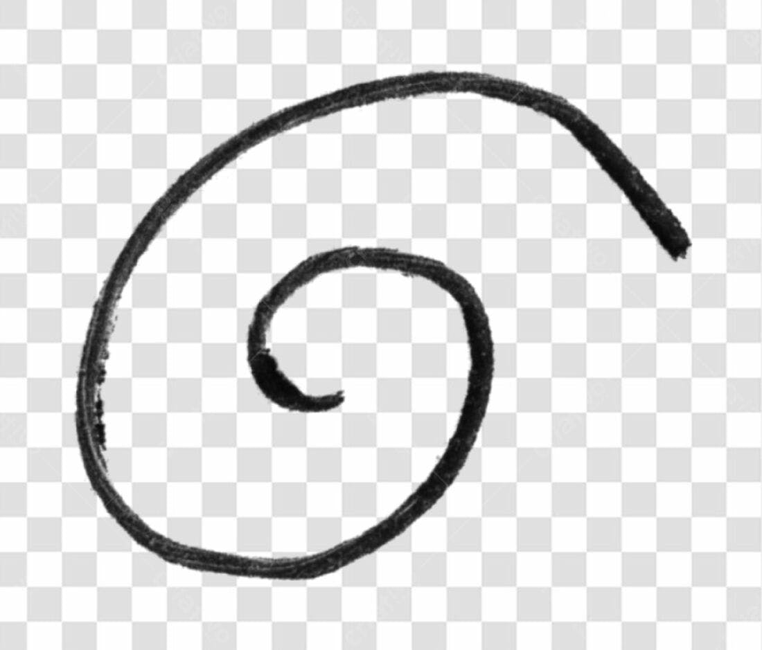 Elemento decorativo espiral PNG com fundo transparente
