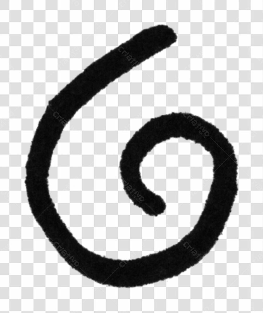 Elemento decorativo espiral PNG com fundo transparente