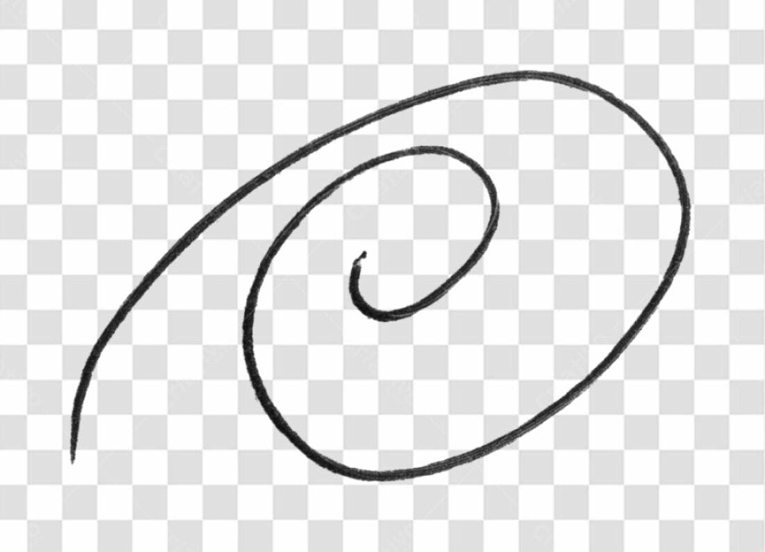 Elemento decorativo espiral PNG com fundo transparente