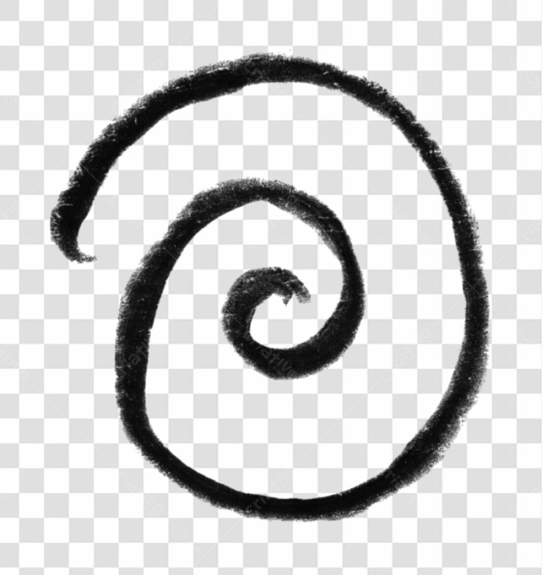 Elemento decorativo espiral PNG com fundo transparente