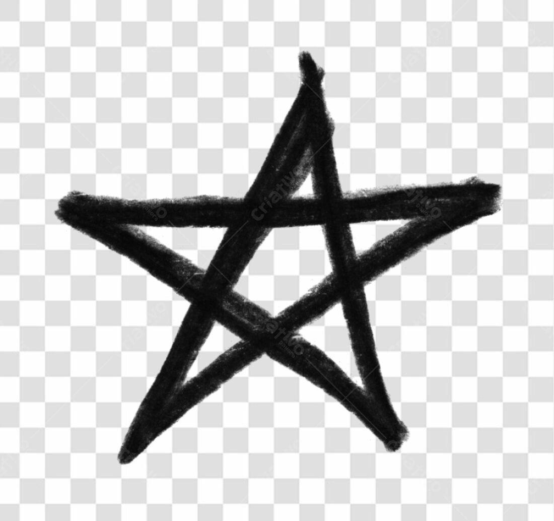 Logo PNG com fundo transparente Estrela Desenhada