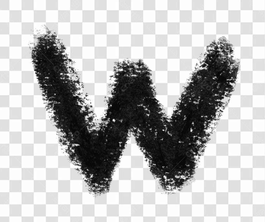 Logo PNG com fundo transparente Letra W estilo giz