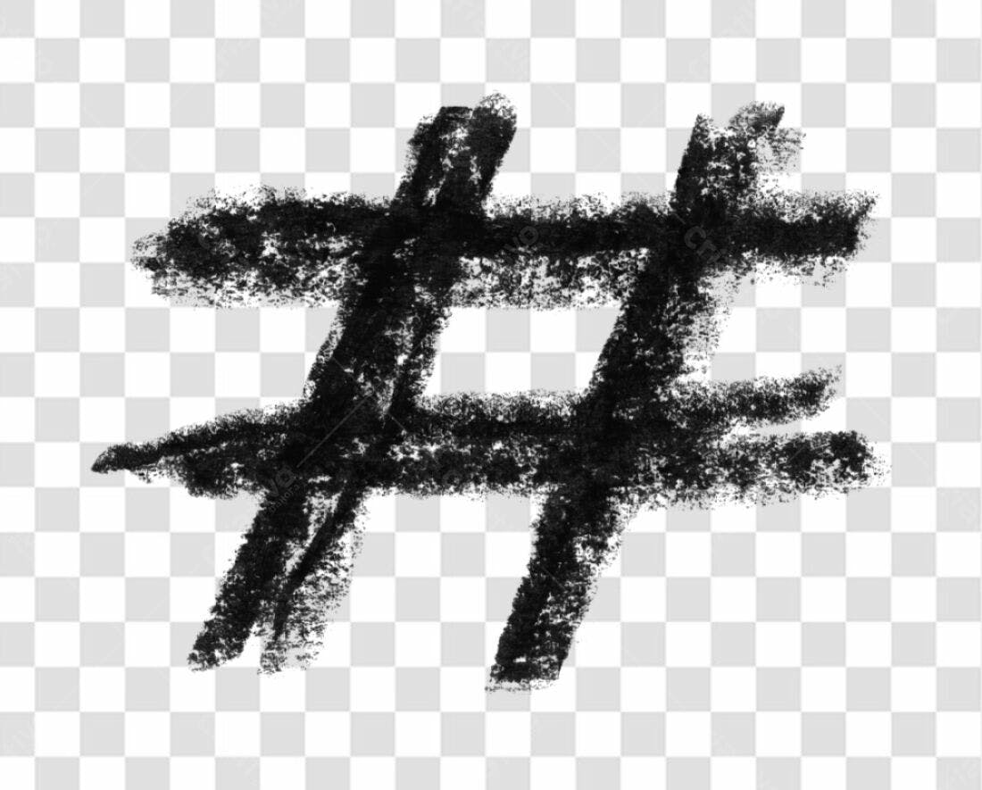 Hashtag PNG com fundo transparente para Redes Sociais