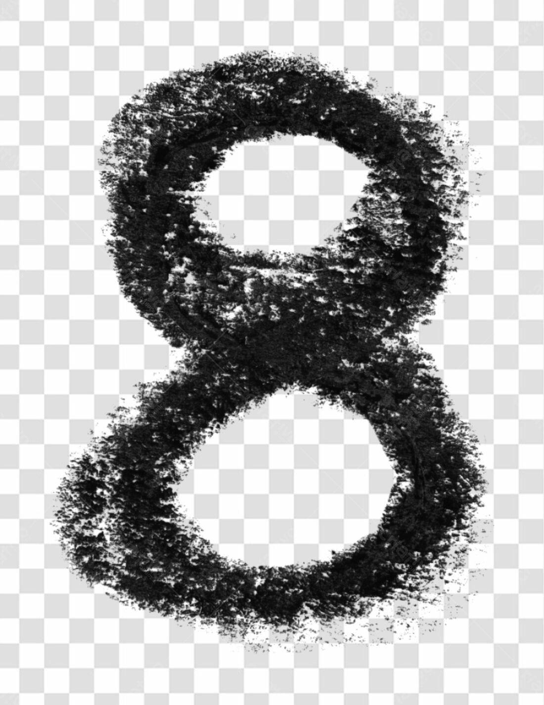 Elemento gráfico Número 8 PNG com fundo transparente