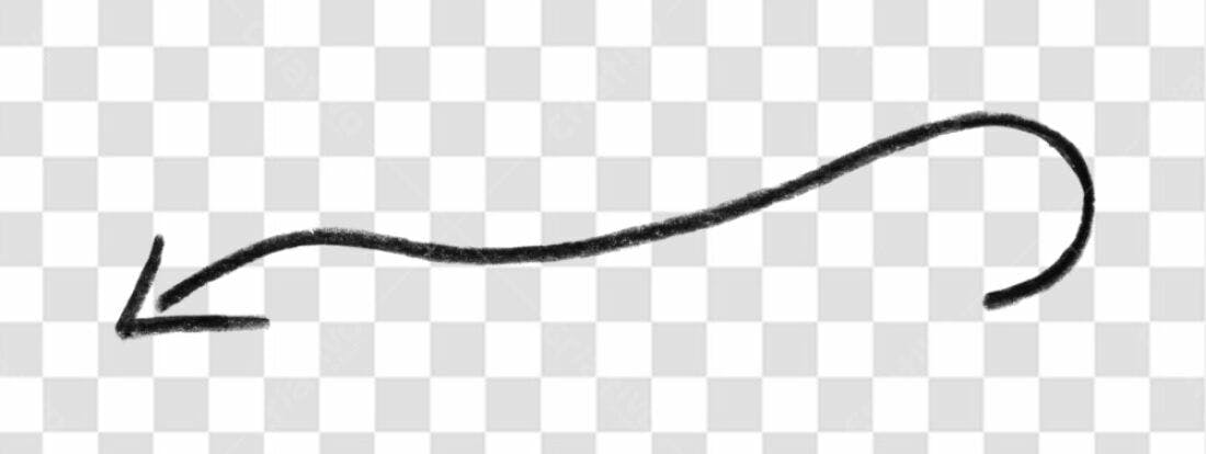 Elemento gráfico seta curva PNG com fundo transparente