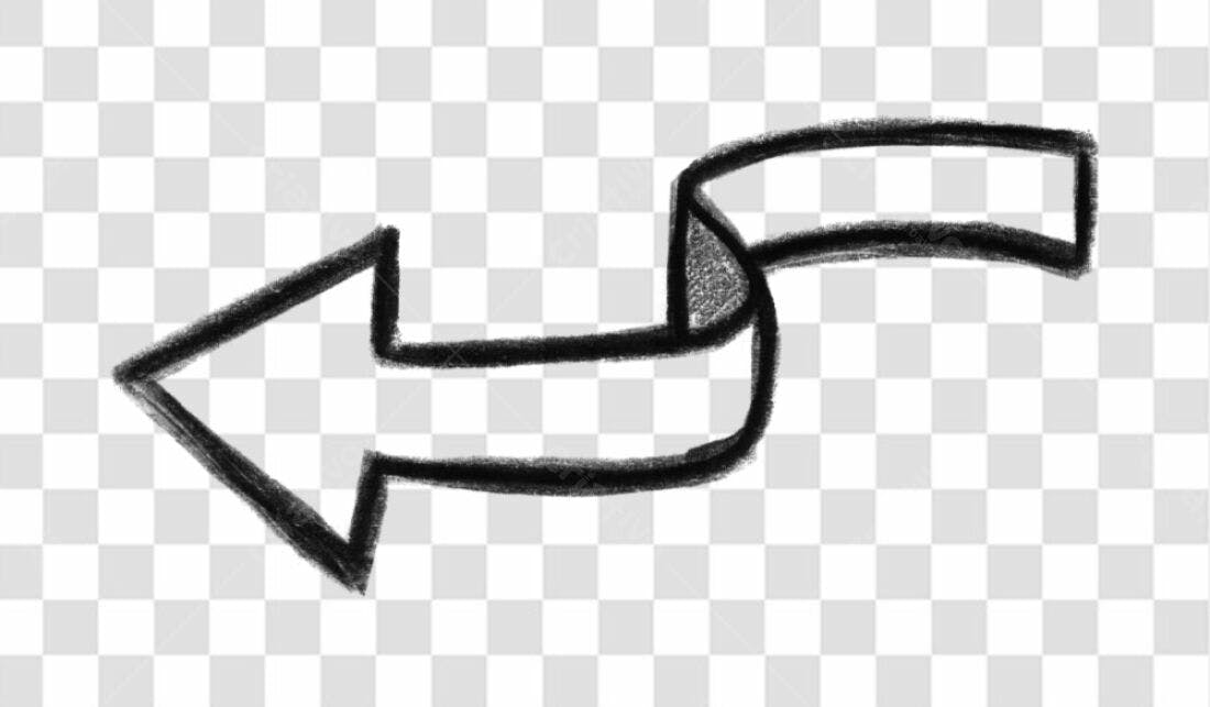 Ícone Seta Curva Esboço PNG com fundo transparente