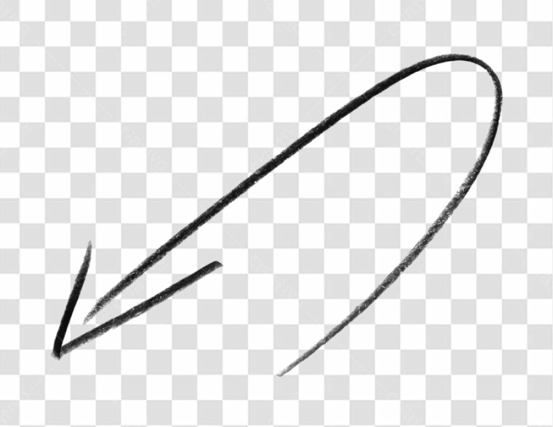 Elemento gráfico seta curva PNG com fundo transparente