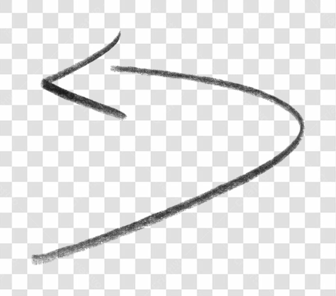 Ilustração seta curva PNG com fundo transparente