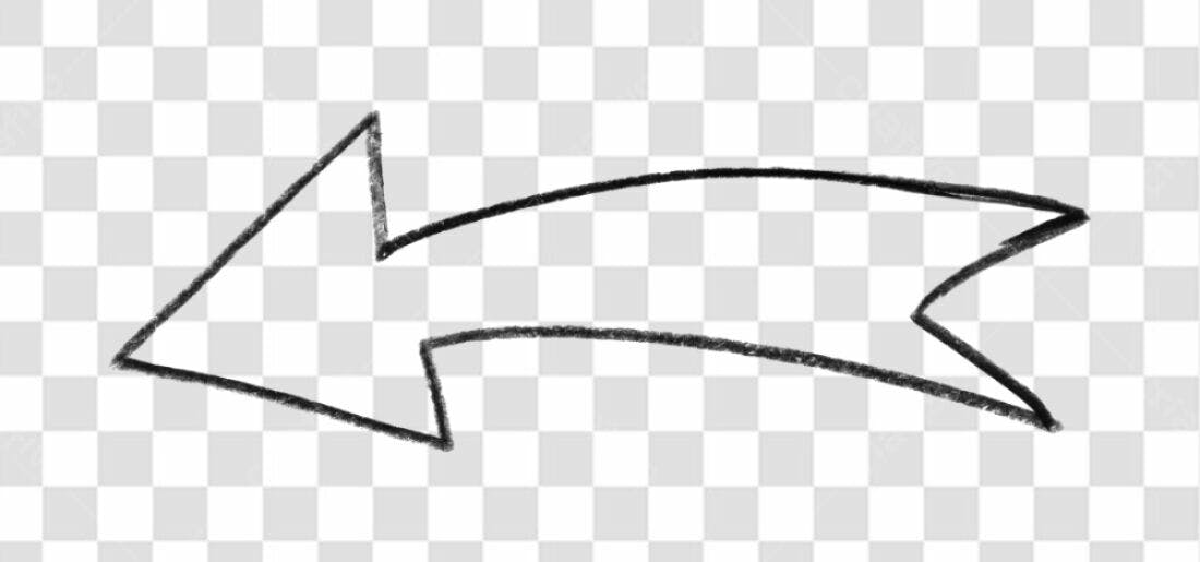 Banner seta desenho PNG com fundo transparente