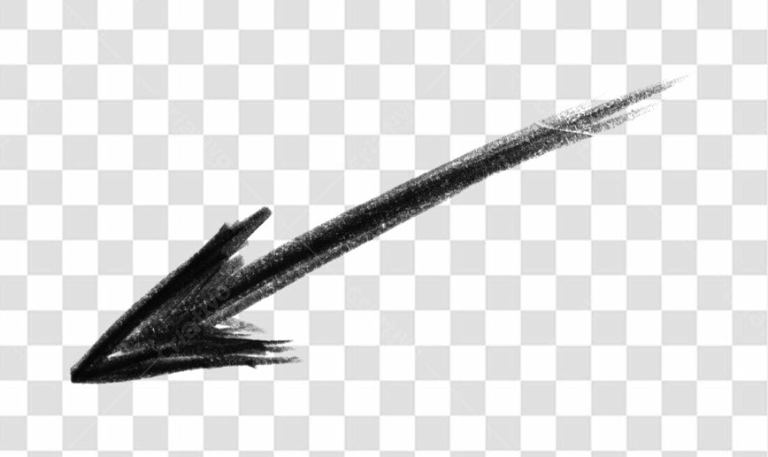 Elemento gráfico seta preta PNG com fundo transparente