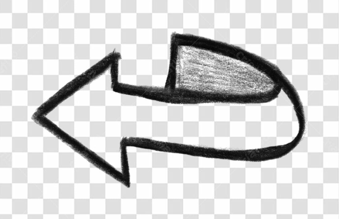 Icone Seta Esquerda Desenho a Lápis PNG com fundo transparente