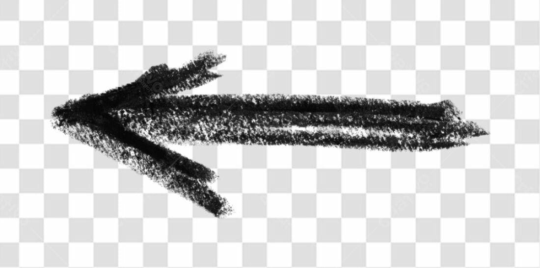 Elemento gráfico seta preta PNG com fundo transparente