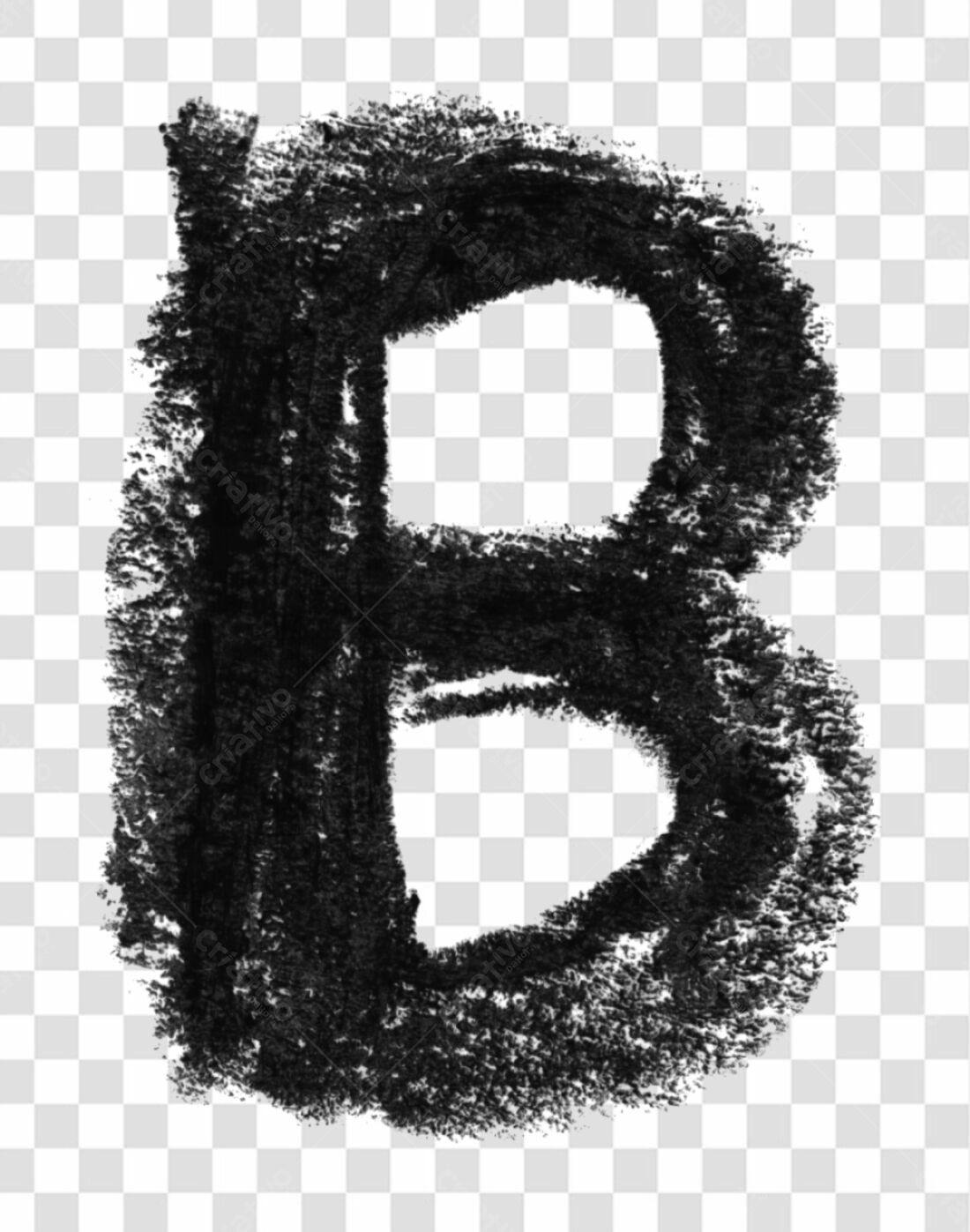 Logo PNG com fundo transparente Letra B giz
