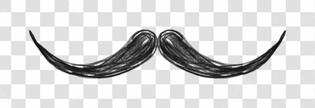 PNG Bigode Desenhado à Mão com Fundo Transparente