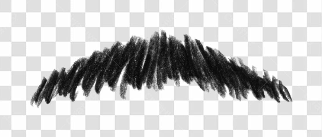 Elemento PNG bigode desenho preto com fundo transparente